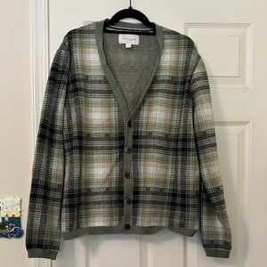 Sun + Stone Men’s Luna Boxy-Fit Plaid Cardigan